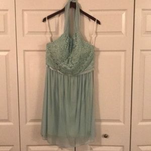 David’s Bridal Mint halter Bridesmaid Dress👗